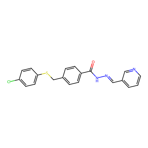 4-{[(4-chlorophenyl)sulfanyl]methyl}-N'-(3-pyridinylmethylene)benzohydrazide structure