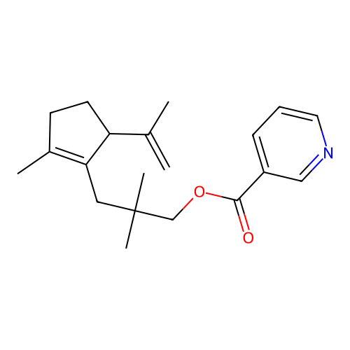 [2,2-dimethyl-3-(2-methyl-5-prop-1-en-2-ylcyclopenten-1-yl)propyl] pyridine-3-carboxylate structure