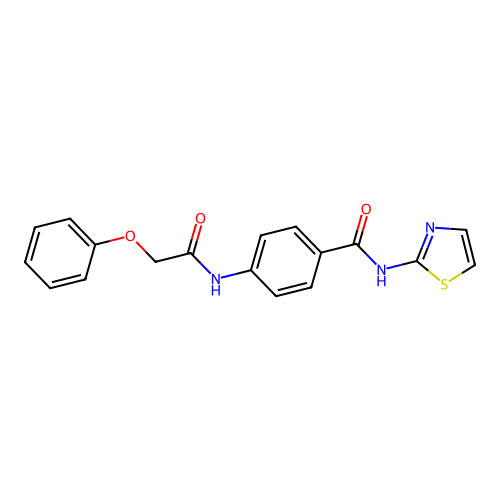 4-[(phenoxyacetyl)amino]-N-(1,3-thiazol-2-yl)benzamide structure