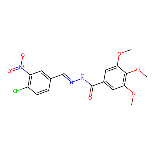 N-[(4-chloro-3-nitrophenyl)methylideneamino]-3,4,5-trimethoxybenzamide structure