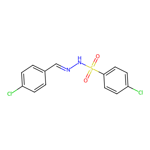 4-chloro-N-[(E)-(4-chlorophenyl)methylideneamino]benzenesulfonamide structure