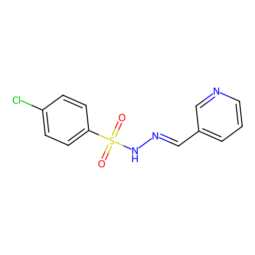 4-chloro-N'-[(E)-pyridin-3-ylmethylidene]benzenesulfonohydrazide structure