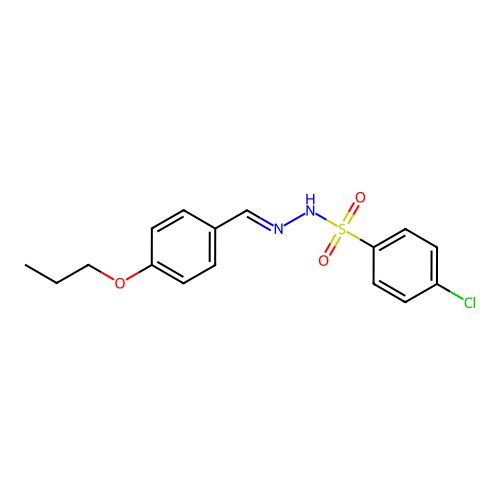 4-Chlorobenzenesulfonic acid 2-[(4-propoxyphenyl)methylene]hydrazide structure