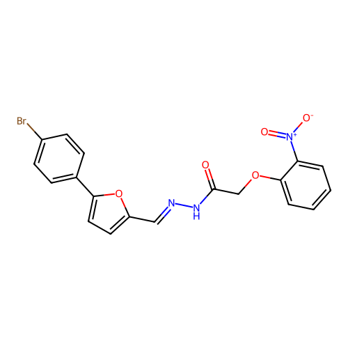 N'-{(E)-[5-(4-bromophenyl)furan-2-yl]methylidene}-2-(2-nitrophenoxy)acetohydrazide structure