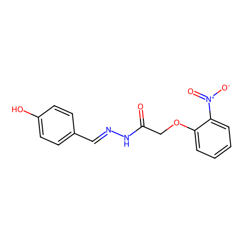 N-[(4-hydroxyphenyl)methylideneamino]-2-(2-nitrophenoxy)acetamide structure