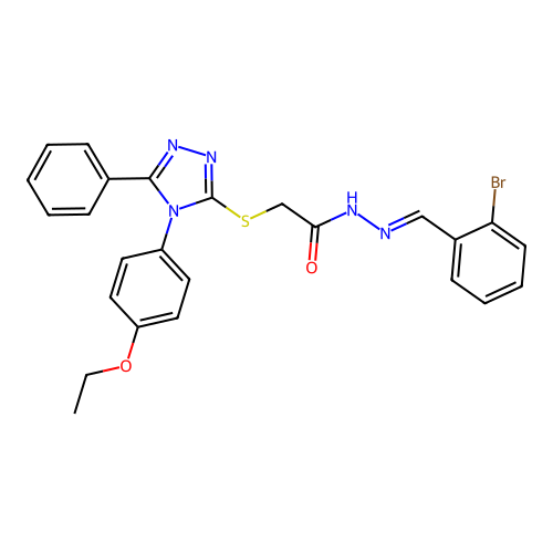 N'-[(E)-(2-bromophenyl)methylidene]-2-{[4-(4-ethoxyphenyl)-5-phenyl-4H-1,2,4-triazol-3-yl]sulfanyl}acetohydrazide structure