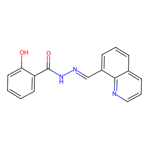 2-hydroxy-N'-[(E)-quinolin-8-ylmethylidene]benzohydrazide structure