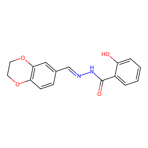 N'-[(E)-2,3-dihydro-1,4-benzodioxin-6-ylmethylidene]-2-hydroxybenzohydrazide structure