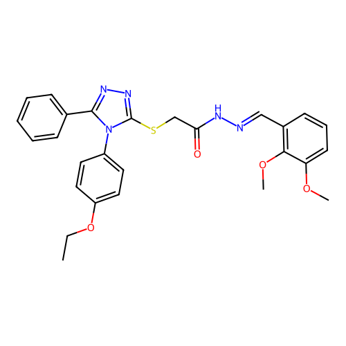 N'-[(E)-(2,3-dimethoxyphenyl)methylidene]-2-{[4-(4-ethoxyphenyl)-5-phenyl-4H-1,2,4-triazol-3-yl]sulfanyl}acetohydrazide structure