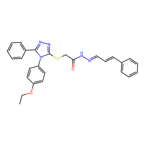 2-{[4-(4-ethoxyphenyl)-5-phenyl-4H-1,2,4-triazol-3-yl]sulfanyl}-N'-[(1E,2E)-3-phenylprop-2-en-1-ylidene]acetohydrazide structure