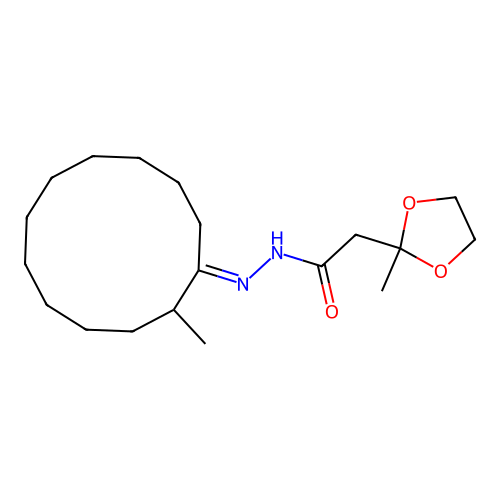 2-(2-Methyl-1,3-dioxolan-2-YL)-N'-(2-methylcyclododecylidene)acetohydrazide structure
