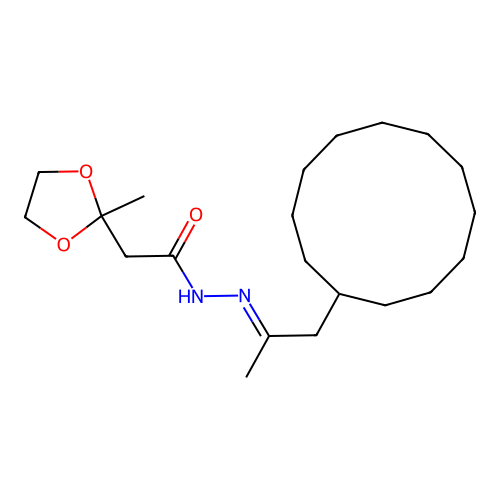 N'-(1-Cyclododecylpropan-2-ylidene)-2-(2-methyl-1,3-dioxolan-2-YL)acetohydrazide structure