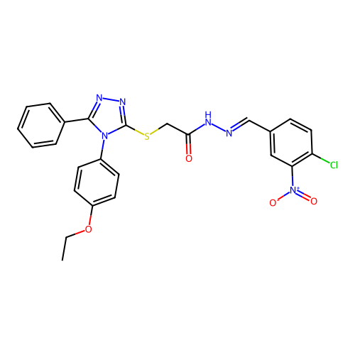 N'-[(E)-(4-chloro-3-nitrophenyl)methylidene]-2-{[4-(4-ethoxyphenyl)-5-phenyl-4H-1,2,4-triazol-3-yl]sulfanyl}acetohydrazide structure