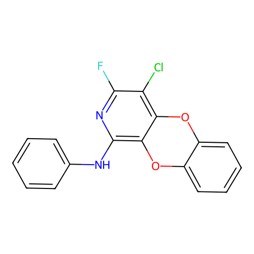 4-chloro-3-fluoro-N-phenyl[1,4]benzodioxino[2,3-c]pyridin-1-amine structure