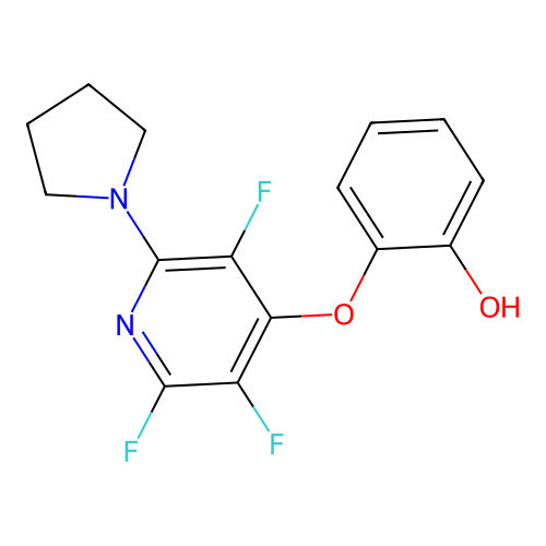 2-(2,3,5-Trifluoro-6-pyrrolidin-1-ylpyridin-4-yl)oxyphenol structure