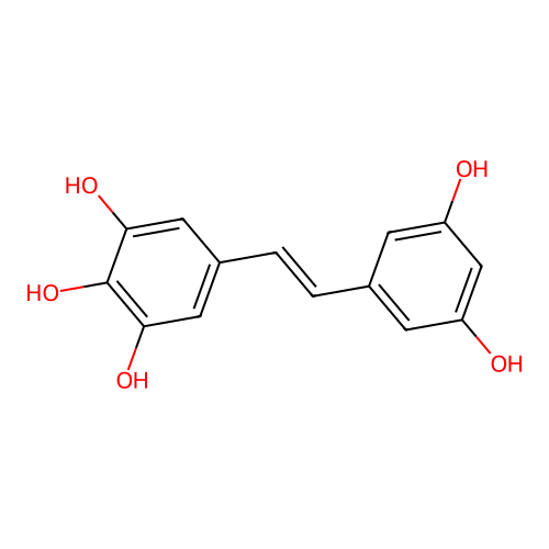 5-[(E)-2-(3,5-dihydroxyphenyl)ethenyl]benzene-1,2,3-triol structure