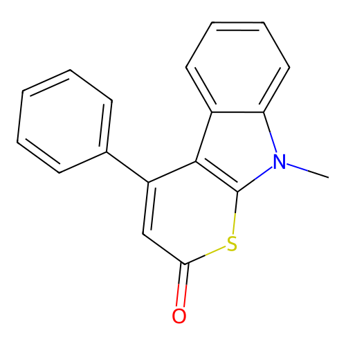 9-Methyl-4-phenylthiopyrano[2,3-b]indol-2-one structure