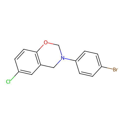 3-(4-bromophenyl)-6-chloro-3,4-dihydro-2H-1,3-benzoxazine structure