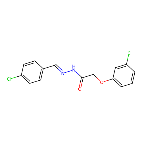 2-(3-chlorophenoxy)-N-[(4-chlorophenyl)methylideneamino]acetamide structure