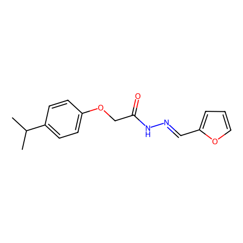 (E)-N'-(furan-2-ylmethylene)-2-(4-isopropylphenoxy)acetohydrazide structure