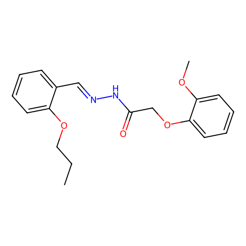 2-(2-methoxyphenoxy)-N'-(2-propoxybenzylidene)acetohydrazide structure