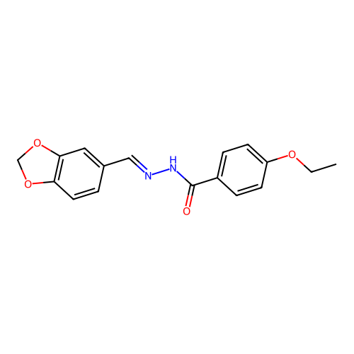 N'-[(E)-1,3-benzodioxol-5-ylmethylidene]-4-ethoxybenzohydrazide structure