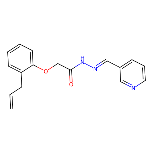 2-[2-(prop-2-en-1-yl)phenoxy]-N'-[(E)-pyridin-3-ylmethylidene]acetohydrazide structure