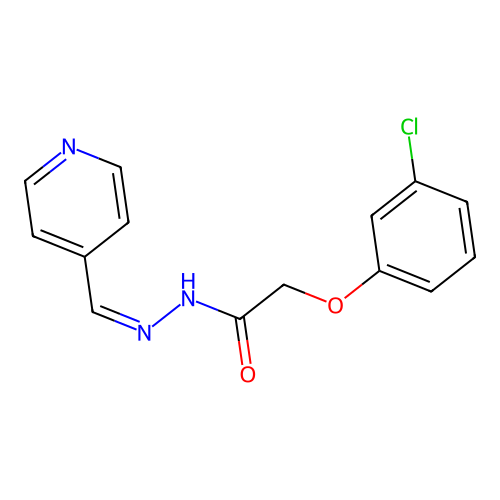2-(3-chlorophenoxy)-N'-[(Z)-pyridin-4-ylmethylidene]acetohydrazide structure