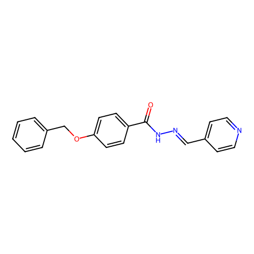 4-(benzyloxy)-N'-[(E)-pyridin-4-ylmethylidene]benzohydrazide structure