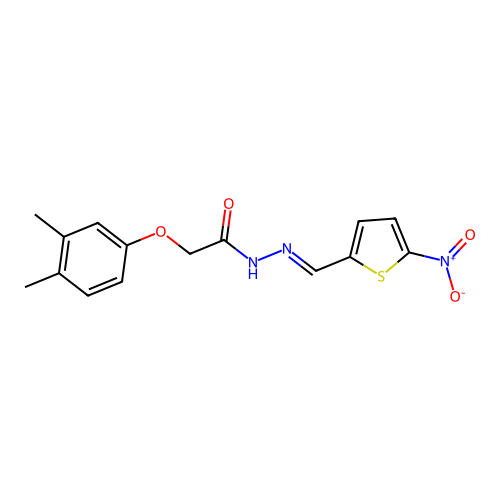 2-(3,4-dimethylphenoxy)-N'-[(E)-(5-nitrothiophen-2-yl)methylidene]acetohydrazide structure