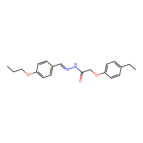 2-(4-ethylphenoxy)-N-[(4-propoxyphenyl)methylideneamino]acetamide structure