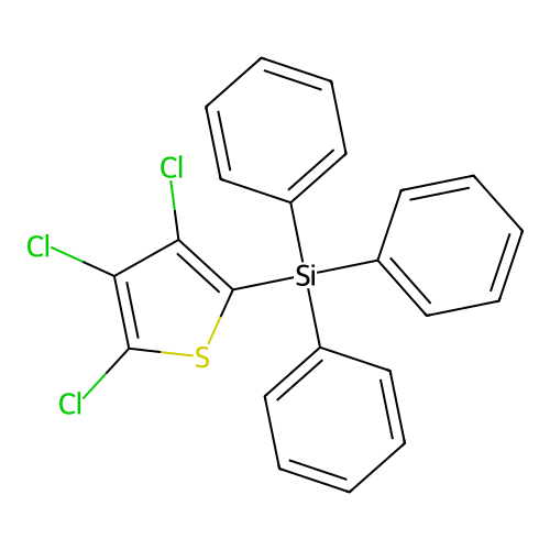 Triphenyl(3,4,5-trichloro-2-thienyl)silane structure