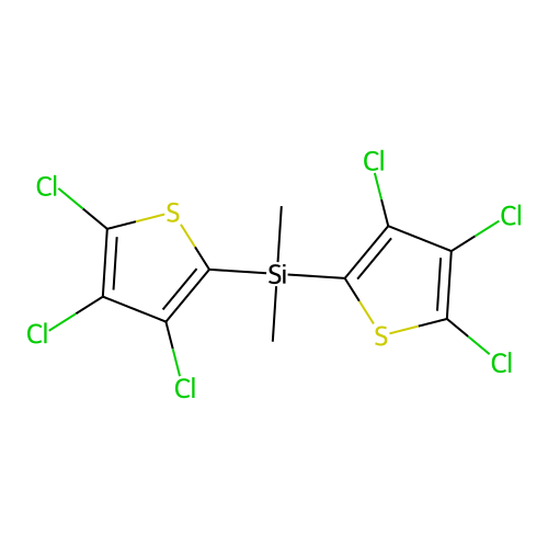 Dimethyl[bis(3,4,5-trichloro-2-thienyl)]silane structure