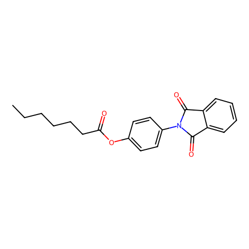 4-(1,3-dioxo-1,3-dihydro-2H-isoindol-2-yl)phenyl heptanoate structure