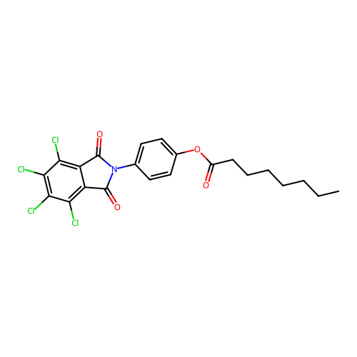 4-(4,5,6,7-tetrachloro-1,3-dioxo-1,3-dihydro-2H-isoindol-2-yl)phenyl octanoate structure