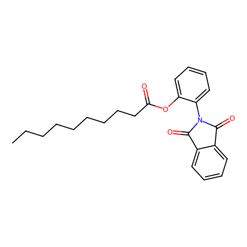 2-(1,3-dioxo-1,3-dihydro-2H-isoindol-2-yl)phenyl decanoate structure