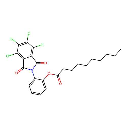 2-(4,5,6,7-tetrachloro-1,3-dioxo-1,3-dihydro-2H-isoindol-2-yl)phenyl decanoate structure