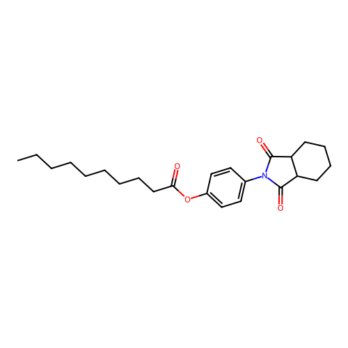 4-(1,3-dioxooctahydro-2H-isoindol-2-yl)phenyl decanoate structure