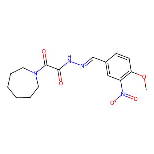 (E)-2-(azepan-1-yl)-N'-(4-methoxy-3-nitrobenzylidene)-2-oxoacetohydrazide structure