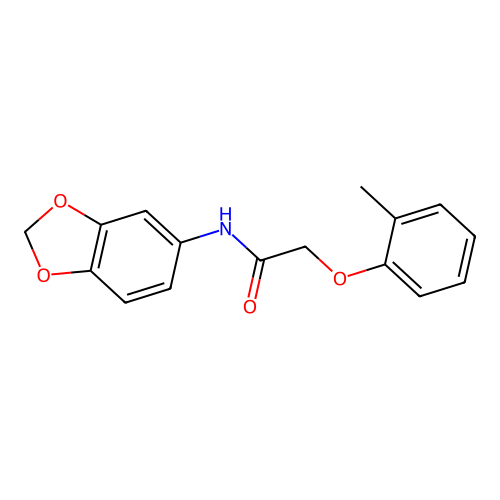 N-(1,3-benzodioxol-5-yl)-2-(2-methylphenoxy)acetamide structure