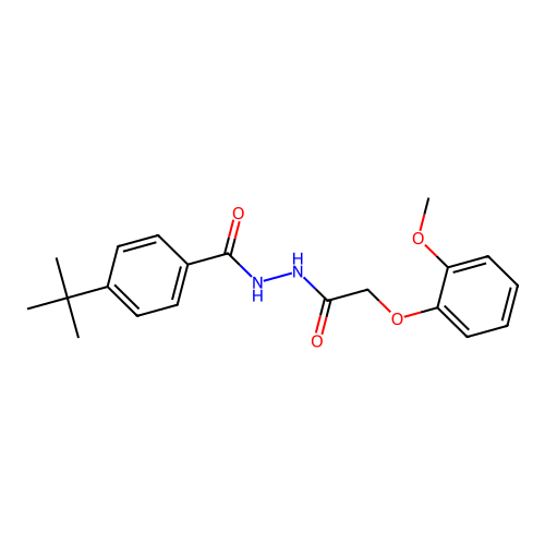 4-tert-butyl-N'-[(2-methoxyphenoxy)acetyl]benzohydrazide structure