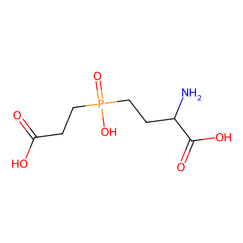 2-(Hydroxycarbonyl)ethyl-3-amino-3-(hydroxycarbonyl)propyl phosphinic acid structure