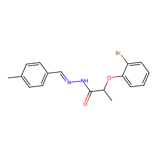 2-(2-bromophenoxy)-N'-(4-methylbenzylidene)propanohydrazide structure