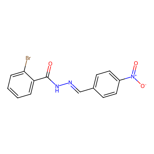 2-bromo-N-[(E)-(4-nitrophenyl)methylideneamino]benzamide structure