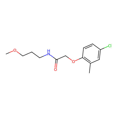 2-(4-chloro-2-methylphenoxy)-N-(3-methoxypropyl)acetamide structure