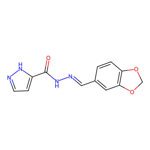 N'-(1,3-Benzodioxol-5-ylmethylene)-1H-pyrazole-5-carbohydrazide structure