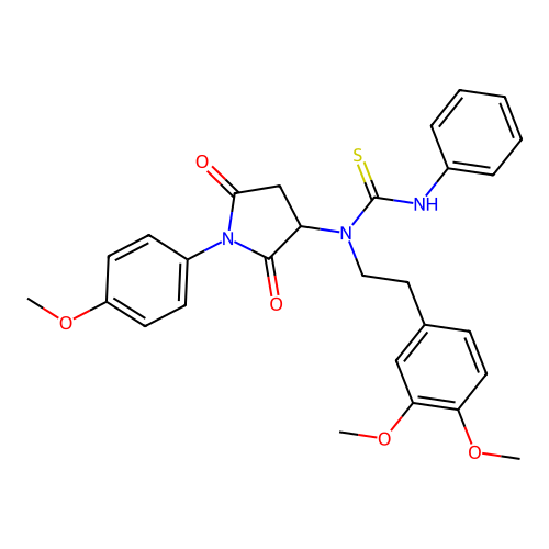 1-[2-(3,4-dimethoxyphenyl)ethyl]-1-[1-(4-methoxyphenyl)-2,5-dioxopyrrolidin-3-yl]-3-phenylthiourea structure