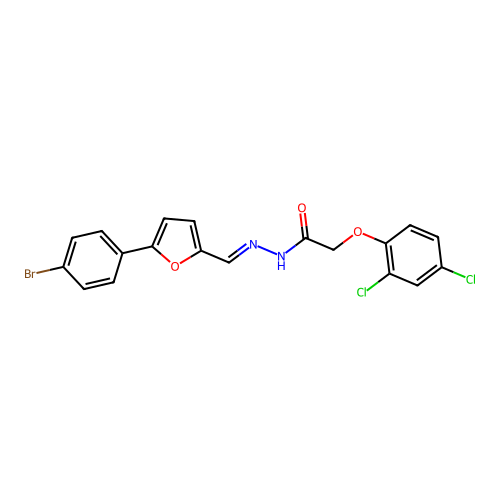 N'-{(E)-[5-(4-bromophenyl)furan-2-yl]methylidene}-2-(2,4-dichlorophenoxy)acetohydrazide structure