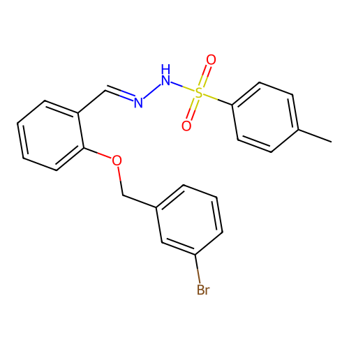 ((1E)-2-{2-[(3-bromophenyl)methoxy]phenyl}-1-azavinyl)[(4-methylphenyl)sulfony l]amine structure