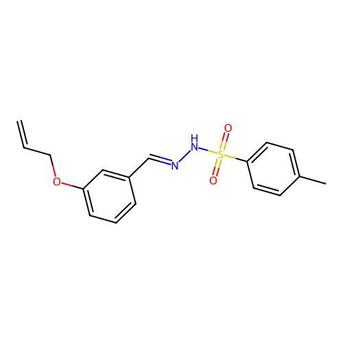 [(1E)-2-(3-prop-2-enyloxyphenyl)-1-azavinyl][(4-methylphenyl)sulfonyl]amine structure